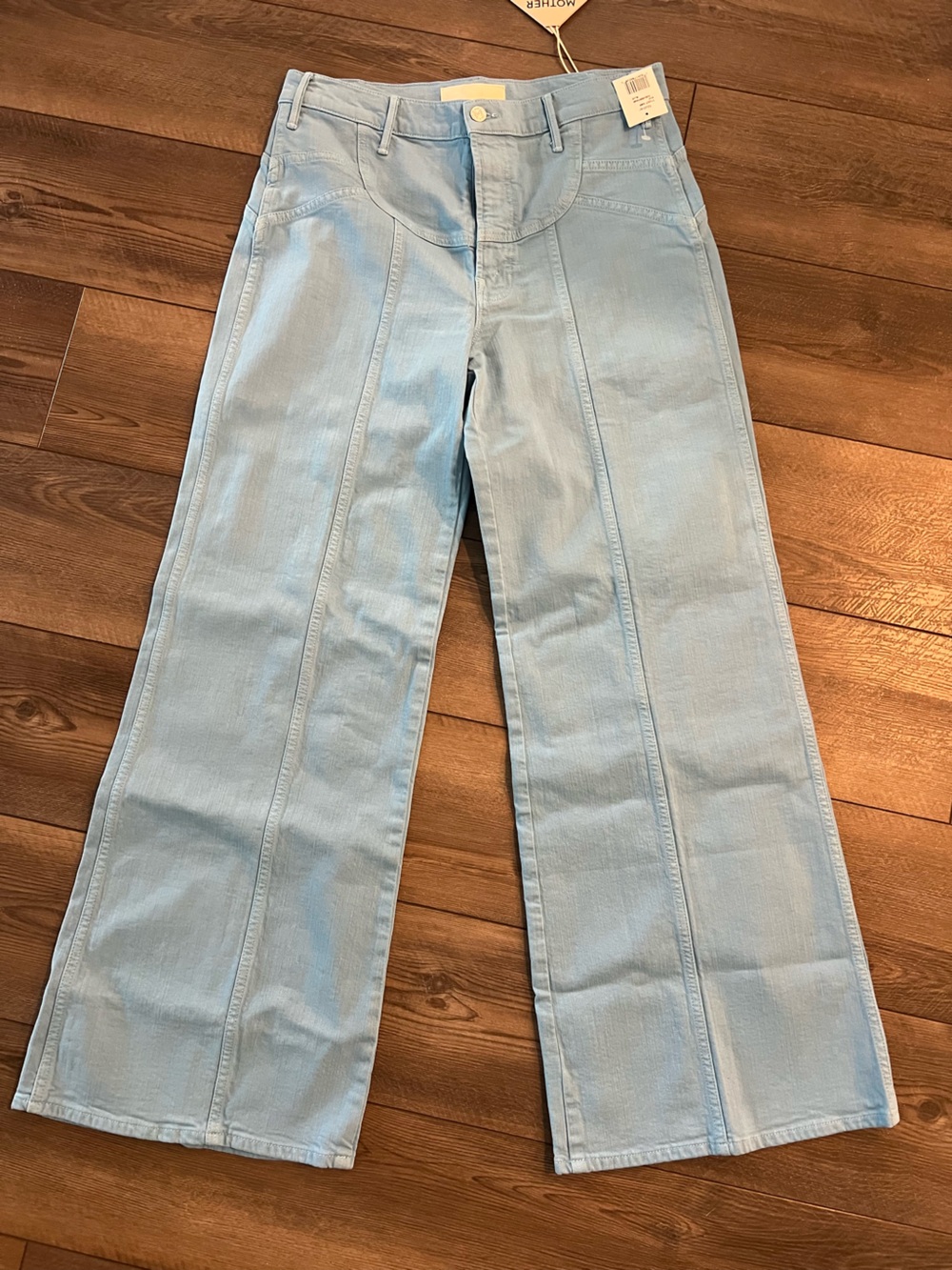 NWT MOTHER The Sunny Hustler Roller High Rise Wide Leg Jeans Sz 31